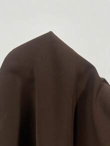SHEIN Tall CURVE 大码女式纯色褶裥口袋阔腿宽松休闲裤，商务休闲裤，高腰阔腿裤，棕色女裤，适合日常通勤和春季穿着。 - 棕色 - 查看 7