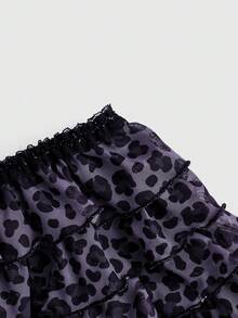 ROMWE J-Fashion Y2K Leopard Print Cake Shorts 2 Pieces Set For Women - Multicolor - View 10