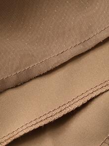 DAZY 女士优雅撞色荷叶边方领长连衣裙，夏季婚礼宾客礼服 - 卡其色 - 查看 7