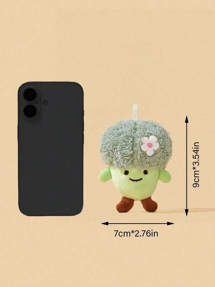 POKOJA LAND 1PC Adorable Vegetable-Themed Plush Keychain Set Creative Broccoli, Cabbage, Bamboo Shoot & Green Onion Shaped Charms, Multi-Functional Bag Accessory Car Keyring For Teens Adults - Cute Practical Decor, Fun Kitchen-Inspired Novelty Gift - Multicolor - View 5