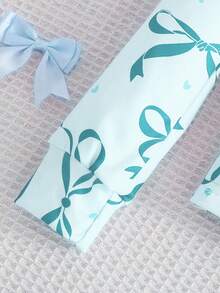 Tween Girl Butterfly Print Leggings And Long Sleeve Top Pajama Set - Mint Blue - View 6