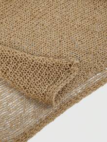 ROMWE Hippie Suéter holgado y calado de punto para mujer, adecuado para vacaciones en la playa - Caqui - Ver 12