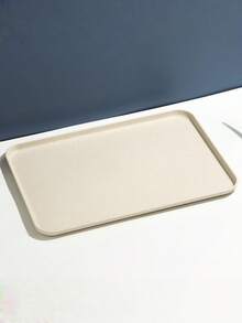 1 PC Large Medium Small Rectangular Easy Clean Multi Functional Storage Clear Plastic Tray Home Organizing Commercial Use Party Event Storage Container Organization Supplies Serving Tray - Apricot - View 2