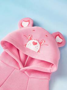 Care Bears X PETSIN 1件 Love-A-Lot 小熊宠物猫狗通用连帽衫，可爱印花 3D 耳朵装饰，粉色舒适狗狗连帽衫 - 粉色 - 查看 5