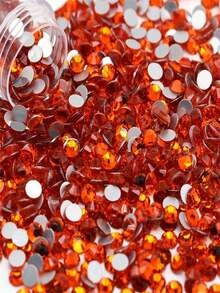 2000颗3-6毫米阳橙色扁平树脂水钻，圆形果冻宝石，适用于制作配饰、鞋子、衣服、化妆品、包包、装饰品等。 - 陽橙色 - 查看 4
