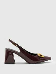 CUCCOO BIZCHIC Sepatu Hak Tebal Klasik Wanita Warna Burgundy, Serbaguna untuk Beraktivitas, Kencan, Pesta, Liburan, Pernikahan, Natal, Hari Valentine, dan Musim Semi. - Rust Brown - View 3