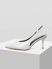 Mnmlis Women's Elegant Pointed Toe Slip-On Pumps For Christmas - White - View 8