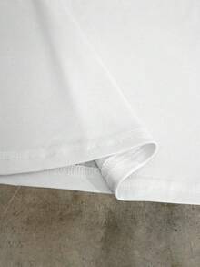 INAWLY 标准尺码女士简约印花圆领短袖T恤 - 白色 - 查看 6