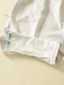 SHEIN Bubblio 男女宝宝舒适可爱海龟贝壳条纹印花长袖罩衫泳衣，适合户外、度假、游泳、温泉、海滩、冲浪、春夏季节穿着。 - 彩色 - 查看 5