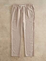 HIMLAND กางเกงลำลองขายาวลายทางพิมพ์ลาย มีกระเป๋า เอวยางยืด สไตล์ทอ สำหรับผู้ชาย