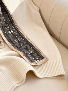 GlowEve Elegant Design Women's Scarf Necktie Knitted Vest - Khaki - View 6