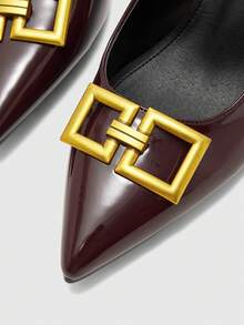 CUCCOO BIZCHIC Sepatu Hak Tebal Klasik Wanita Warna Burgundy, Serbaguna untuk Beraktivitas, Kencan, Pesta, Liburan, Pernikahan, Natal, Hari Valentine, dan Musim Semi. - Rust Brown - View 4