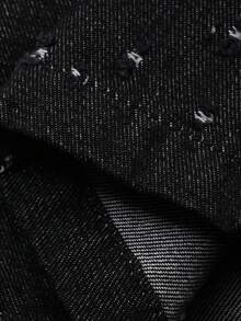 DAZY Men's Distressed Black Denim Suit Set, Suitable For Spring And Autumn - Black - View 8