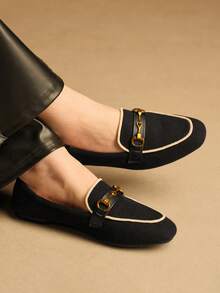 Rosivie Retro Schnallen Dekor Flache Schuhe für Frauen, vielseitig & elegant, Frühling/Sommer, Britischer Stil für Weihnachten - Schwarz - Übersicht 8