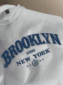 Manfinity Joysei Summer Casual Floral & Letter Print Short Sleeve T-Shirt For Men