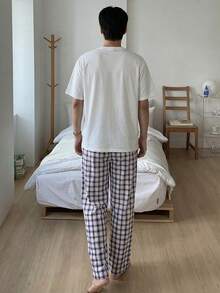 DAZY Men's Short Sleeve T-Shirt And Pants Pajama Set, Spring/Summer - Multicolor - View 2