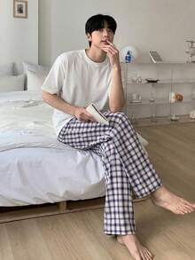 DAZY Men's Short Sleeve T-Shirt And Pants Pajama Set, Spring/Summer - Multicolor - View 6