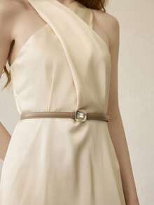 MOTF PREMIUM KHAKI COLOR RHINESTONE BUCKLE BELT - Khaki - View 8