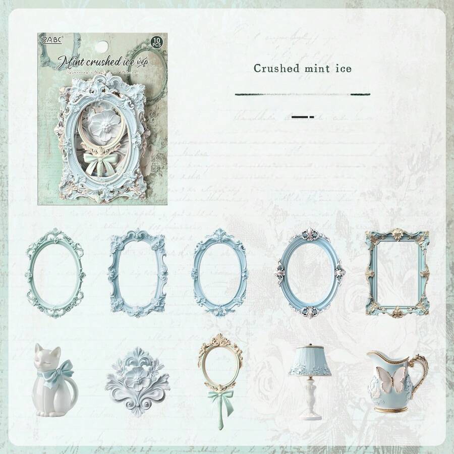 1Pc Die-Cut European Style Stickers Journal Scrapbooking Supplies Kids Sticker Packs Cross-Border Craft Stickers - Green - View 1