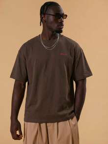 Musero Męska luźna koszulka z krótkim rękawem i nadrukiem graficznym Wiosna Lato Wakacje Wakacje Plaża Przy basenie - Kawowy brązowy - Zobacz 3