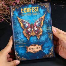 Gothic Butterfly Full-Color Page Notebook, Creative Retro European Style Journal, 110 Pages, High-Value Illustration Notebook - Multicolor - View 5
