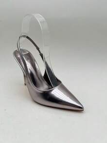 CUCCOO SZL 女士尖头高跟派对鞋，优雅时尚 - 淺灰色 - 查看 12