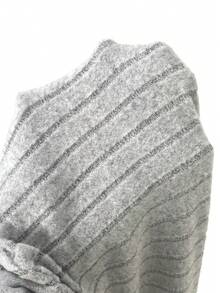 SHEIN EZwear Plus Solid Crop Black Jacket Without Tank Top - Light Grey - View 7