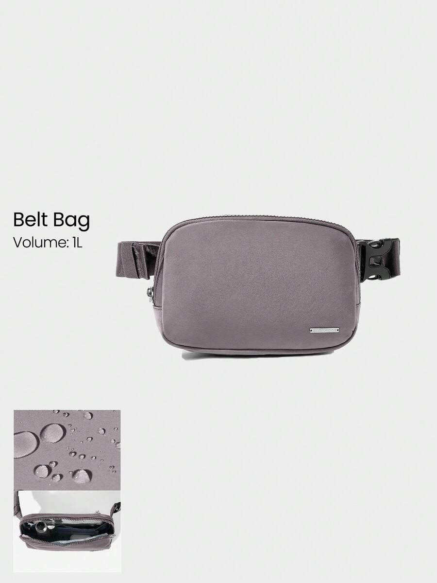 GLOWMODE 1L Zipper Everywhere Belt Bag Water Repellent Waist Crossbody Bags With Adjustable Strap  Spring Summer - Purple brown - View 1