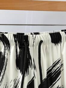 GlowEve 女士优雅百搭黑白印花阔腿轻便休闲裤，适合通勤和度假穿着 - 彩色 - 查看 6