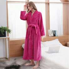 SHEIN Basic living 超柔软珊瑚绒浴袍 - 速干、不掉毛、透气 | 男女皆宜 | 时尚设计 | 秋冬情侣睡衣 - 彩色 - 查看 17
