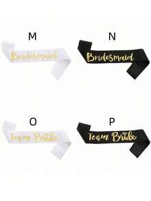 SHEIN 1 件 9.5*79 厘米缎带肩带，婚礼生日派对装饰，多种款式适合新娘、准爸爸、准妈妈、伴娘和伴郎、冠军、获胜肩带、生日礼物，多种颜色 - 白色 - 查看 18