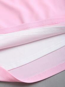 Sweetra Đầm ống ôm sát gợi cảm bằng nhung phối màu tương phản, thắt nơ, thích hợp cho nữ, phù hợp đi làm và mặc thường ngày, mùa xuân/thu. - Hồng - Xem 7