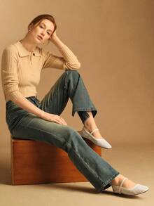 Rosivie Women's Hollow Breathable Casual Slip-On Loafers Valentine's Day - Apricot - View 3