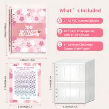 100 Day Savings Challenge Money Saving Binder With Cash Envelopes Money Saver Book Money Saving Challenge Book For Smart Budgeting Back To School - Multicolor - View 2
