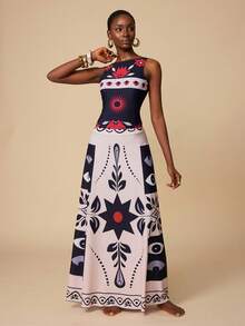 Swim Oasis 女士印花连体泳衣和裙子套装，夏季度假 - 彩色 - 查看 6