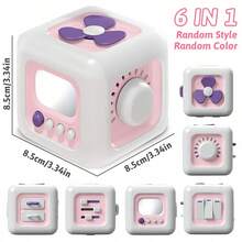 MINKOJA 1PC Busy Cube For Kids Sensory Busy Board Travel Toy For Toddlers Educational Leamning Toys Montessori Toys For Babies Sensory FingerTraining Birthday Gift,Accessories Random Color - Multicolor - View 13