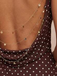 Lumalex Women's Sexy Polka Dot Print Backless Spaghetti Strap Mini Dress, Spring Summer Modest Old Money Coquette Glitter Holiday Party Outfit Rave Festival Outing Swim Vacation Bohemian BOHO Hot Outdoor Richly Layered Wedding Season Banquet Coming Of Age Ceremony Beach Seaside 1pc Women Asymmetric Ruched Bodycon Mini Dress Luxury Prom Christmas New Year - Brown - View 10