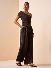 Zivah Bộ jumpsuit màu nâu cà phê, hàng mới về mùa Xuân/Hè 2026, thích hợp cho mùa cưới, lễ hội âm nhạc, lễ Phục Sinh, phong cách miền Tây, Boho, tiệc tùng lấy cảm hứng từ Nashville, đám cưới, buổi tối, hẹn hò, tụ họp, sinh nhật, sinh viên, đi làm, công sở thường ngày. Không tay, hở lưng gợi cảm, nhún eo, có túi thật, ống rộng thoải mái, chất liệu vải có họa tiết. - Cà phê nâu - Xem 9