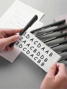 24 Self-Contained Blank Paper Pens, Surprise Exam Memo Pens, Portable And Smooth Writing - Black - View 2