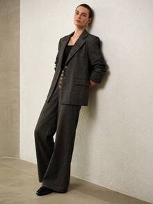 MOTF PREMIUM WOMEN'S LINEN STRIPED BLAZER, SPRING/SUMMER - Grey - View 6