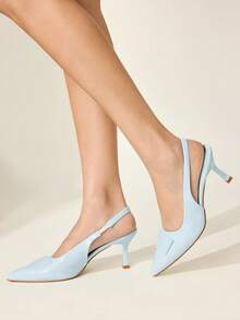 CUCCOO CHICEST Tacones altos elegantes de punta fina para mujer, adecuados para el uso diario y el trabajo - Azul - Ver 7