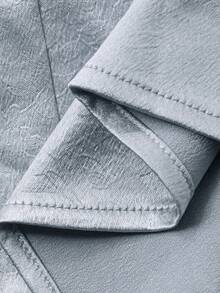 DAZY Đầm dài tay cổ chữ V chéo màu trơn dành cho nữ, kiểu dáng thanh lịch, dài ngang gối, thích hợp cho đám cưới hoặc tiệc hè. - Màu xanh nhạt - Xem 3