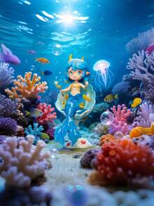 POKOJA LAND 盲盒（非毛绒填充），适合作为节日礼物送给朋友，海底美人鱼城堡盲盒人偶 - 共7款（6款常规款+1款隐藏款），ABS材质收藏玩具，饰以珊瑚/珍珠，送给亲朋好友的贴心礼物，人偶收藏家的独特装饰品，时尚的海洋主题角色套装，适合摆放在架子/桌面上，可爱的美人鱼玩偶，适合爱好者和展示爱好者。 - 潮玩盲盒 - 查看 3