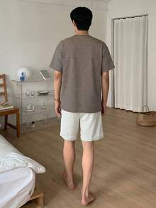 DAZY Men's Striped Short Sleeve T-Shirt And Shorts Pajama Set, Summer - Multicolor - View 2