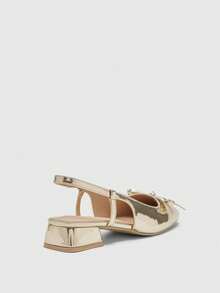 CUCCOO BIZCHIC Zapatos planos versátiles para ir al trabajo, de base dorada, para Navidad - Oro rosa - Ver 9