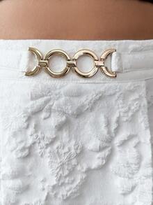 Elenzga Đầm nữ màu trắng, chất liệu jacquard họa tiết hoa, dáng xòe eo, đính cúc kim loại, thanh lịch, thích hợp làm quà sinh nhật, hẹn hò, dự tiệc, đi làm, đi học, du lịch, mùa xuân/hè. - trắng - Xem 5