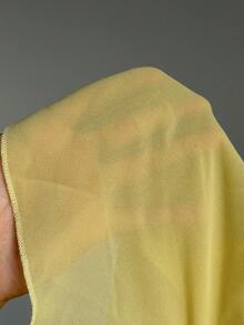 Chiquease Blusa ajustada de verano con cuello de ojo de cerradura, fruncido en el busto y unicolor, de estilo elegante y minimalista para vacaciones - amarillo ganso - Ver 7