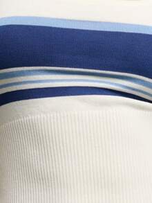 Nöista Camiseta de punto con bloqueo de color casual con un ajuste ceñido y tela de punto elástica. Para looks festivos de resort y primavera, primavera-verano. - Multicolor - Ver 6