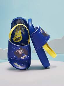 BATMAN X Cozy Pixies 1 Pair Fashion Versatile Summer Beach Cute Graphic Infant Slide Slippers, Flat Sandals - Blue - View 3