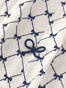 SHEIN Frenchy Vestido con estampado total y dobladillo dividido talla grande - Azul Marino - Ver 3